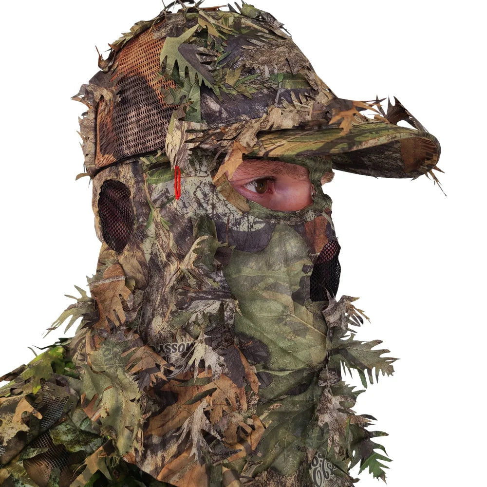 2-in-1 FRONT Leafy Face Mask and Camo Hat (Adjustable OSFM)
